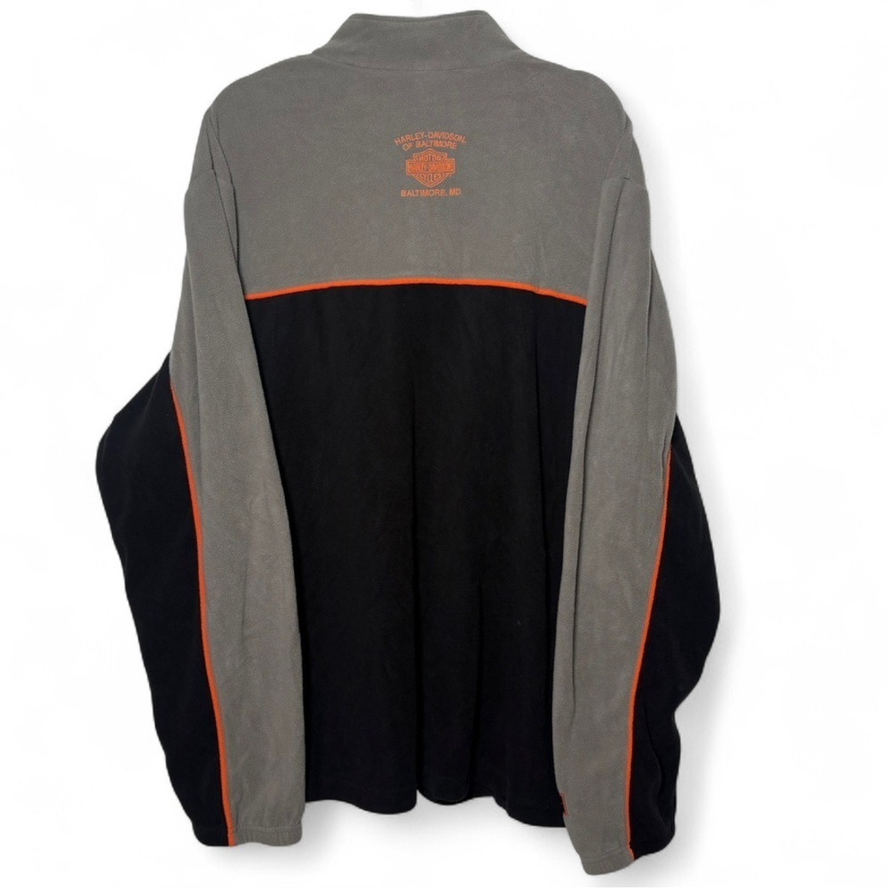 Harley-Davidson 3XL Quarter Zip Fleece Jacket Grey/Black/Orange Baltimore MD - Picture 6 of 7